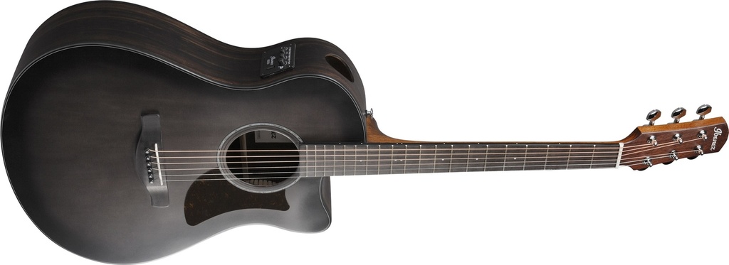 Ibanez Advanced Auditorium 6-String Acoustic-Electric Guitar (Transparent Charcoal Burst Low Gloss)