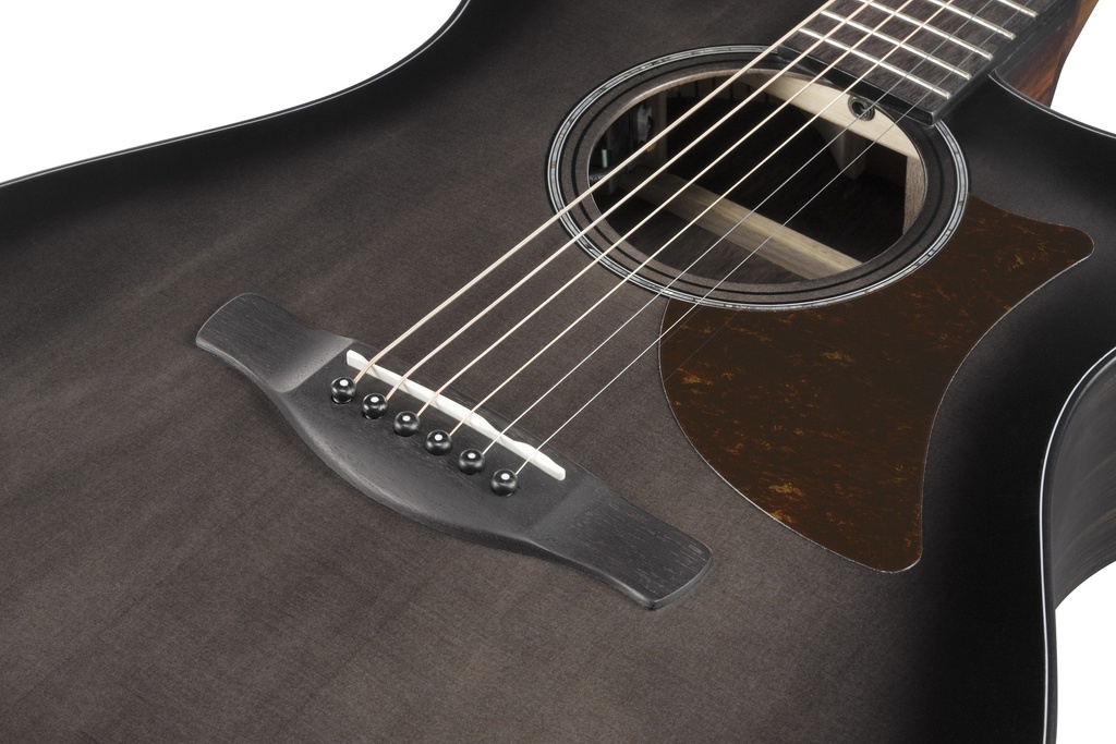 Ibanez Advanced Auditorium 6-String Acoustic-Electric Guitar (Transparent Charcoal Burst Low Gloss)