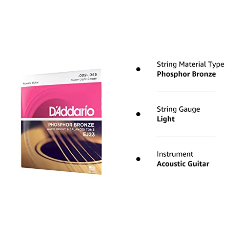 D'Addario EJ23 Phosphor Bronze Acoustic Guitar Strings - .009-...