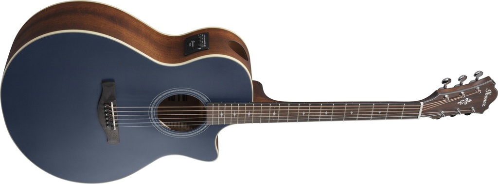 Ibanez Grand Auditorium 6-String Acoustic-Electric Guitar (Dark Tide Blue Flat)