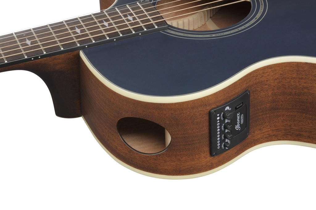 Ibanez Grand Auditorium 6-String Acoustic-Electric Guitar (Dark Tide Blue Flat)