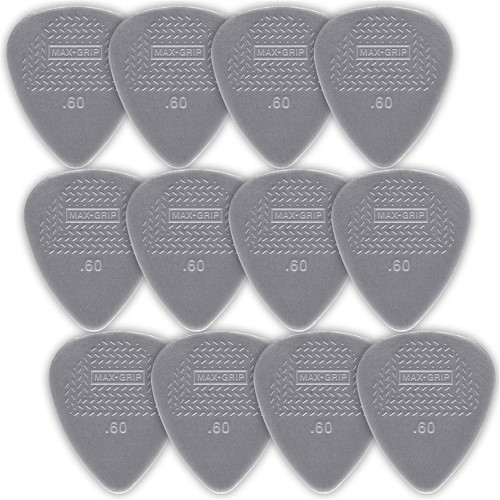 Dunlop - Nylon Standard Guitar Picks - 12-Pack - .60mm - Light Gray