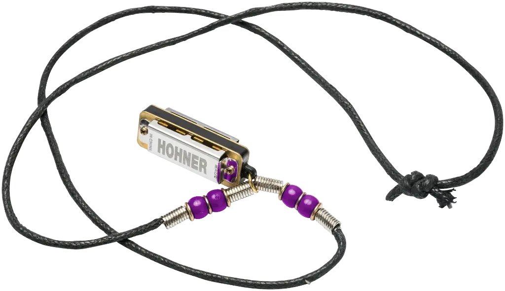 HOHNER Harmonica, Mini Harmonica, C, met halsketting, violet
