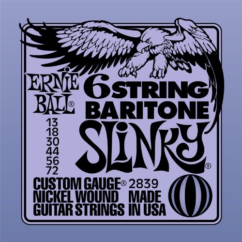 Ernie Ball 6-String Baritone Nickel Wound Slinky Guitar Strings  13-72 Gauge (P02839)