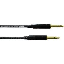 Cordial Male 6.35mm Stereo Jack to Male 6.35mm Stereo Jack Cable, Black, 6m CFM6VV