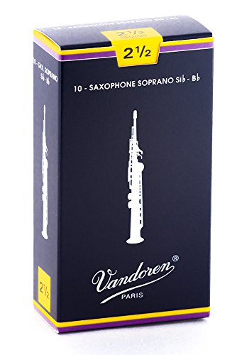 Vandoren Soprano Sax Traditional Reeds Strength #2.5; Box of 10