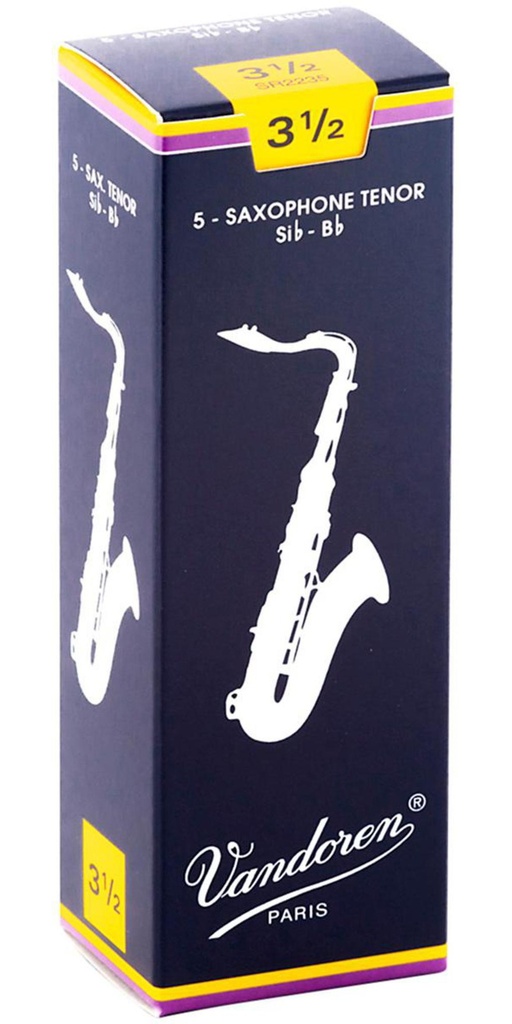 Vandoren SR2235-U Tenor Saxophone Traditional Reeds - Strength No.3.5