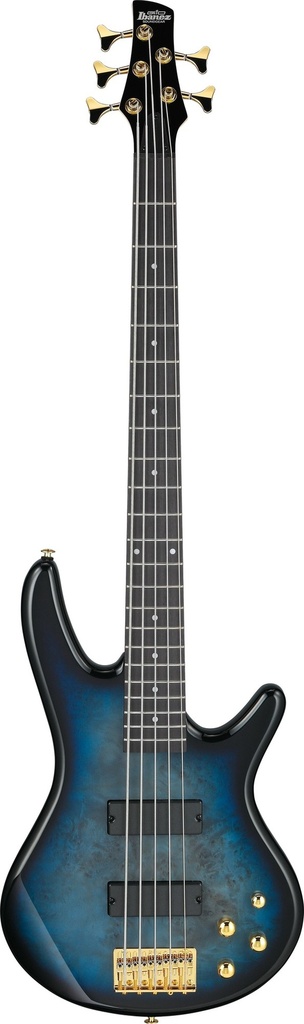Ibanez - SR Gio GSR205PC 5-String Electric Bass Guitar, Transparent Marine Burst