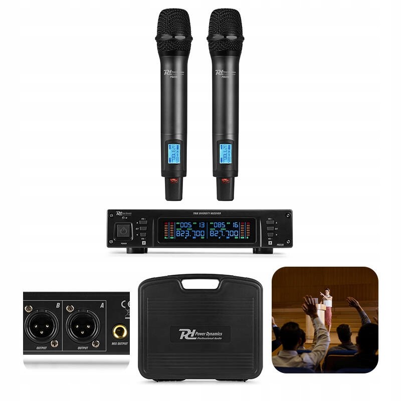 Power Dynamics -  PD220 2x 80-Channel UHF Wireless Microphone True Diversity System HH