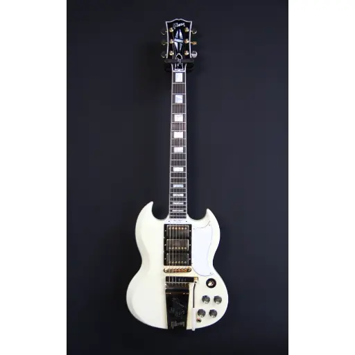 [SGC63VOCWGM1] Gibson - 63 Les Paul SG Custom - Classic White - Maestro Vibrola VOS 