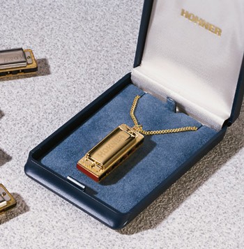 HOHNER Mondharmonica, Little Lady, C, verguld, met ketting