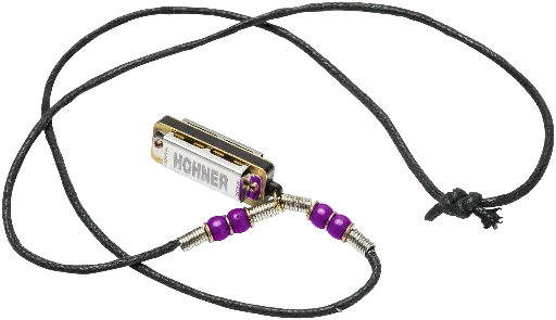 HOHNER Harmonica, Mini Harmonica, C, met halsketting, violet