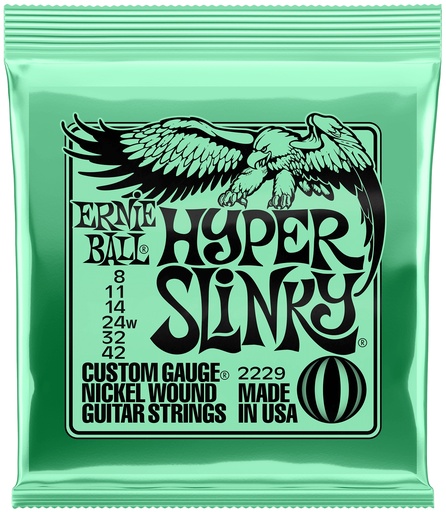 [CEB 2221] Ernie Ball Hyper Slinky Nickel Wound Electric Guitar Strings - 8 - 42 Gauge