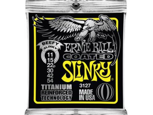 [3127] Ernie Ball Beefy Slinky Coated Titanium RPS Electric Guitar Strings 11-54 Gauge