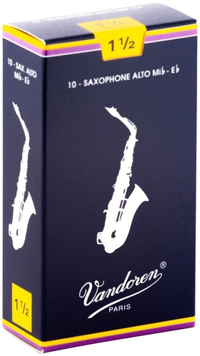 Vandoren Alto Sax Traditional Reeds Strength #2.5; Box of 10