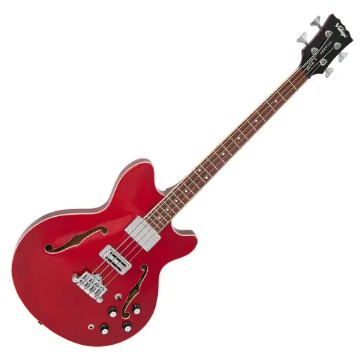 [VRS450CR] Vintage - REVO Series 'Supreme' Semi Acoustic Bass ~ Cherry Red