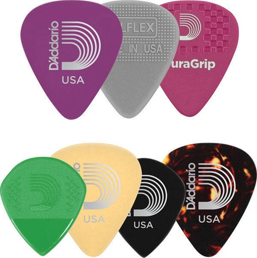 [1XVP6-5] D'Addario Assorted Guitar Picks - Heavy (7-pack)